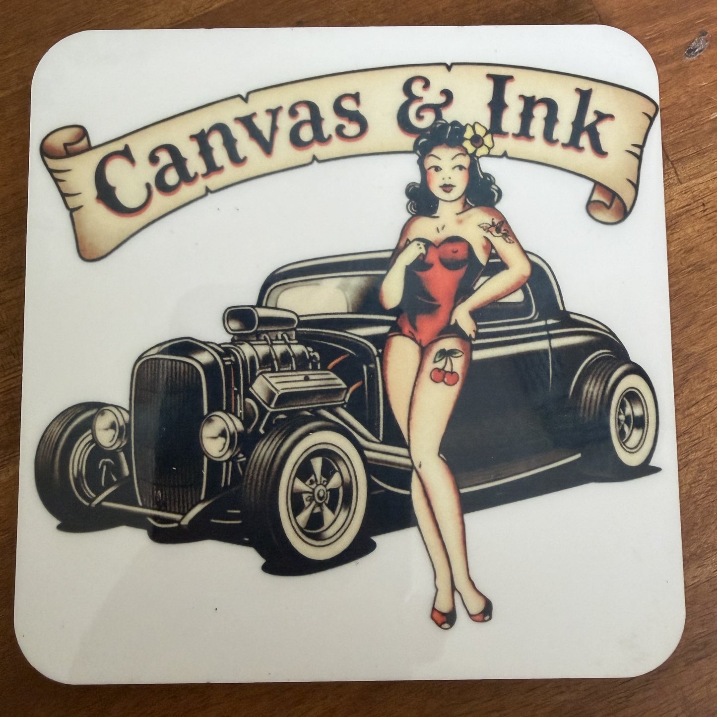 Cork Back Coaster - Black '32 Coupe