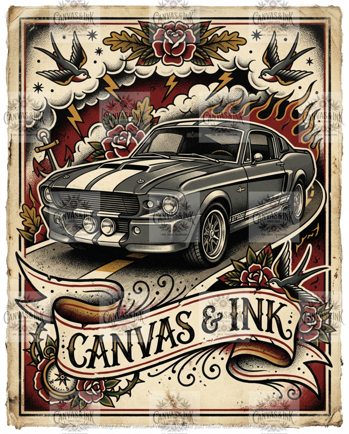 67 GT500 Mustang A4 Metal Sign