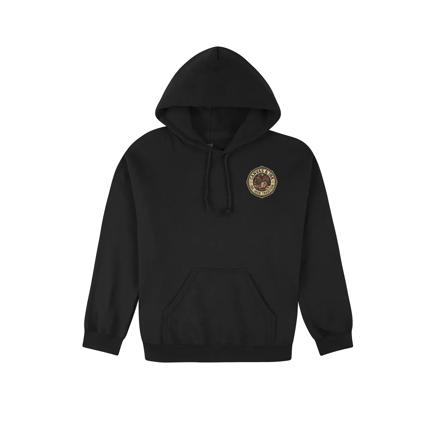 Black front flat lay