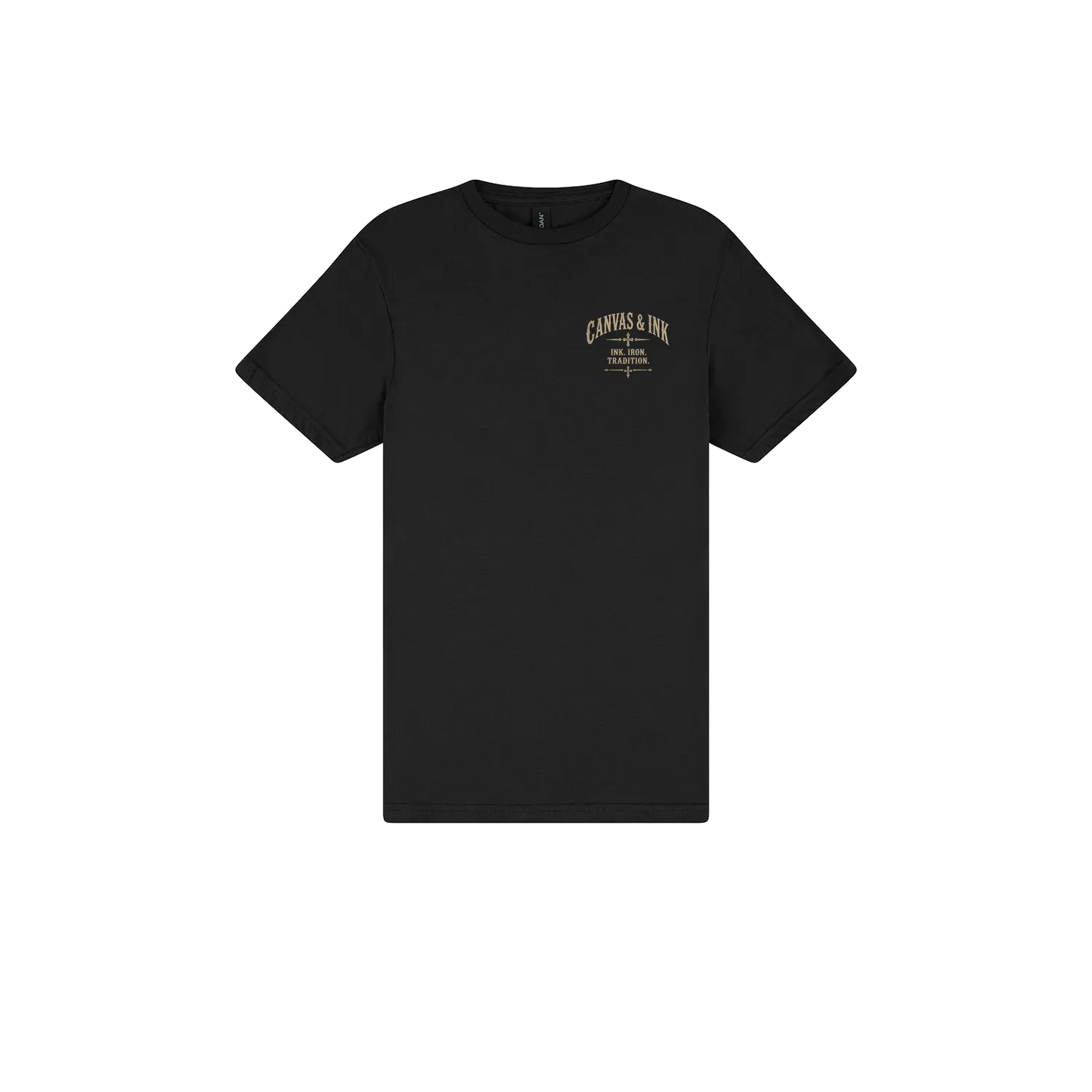 Black front flat lay