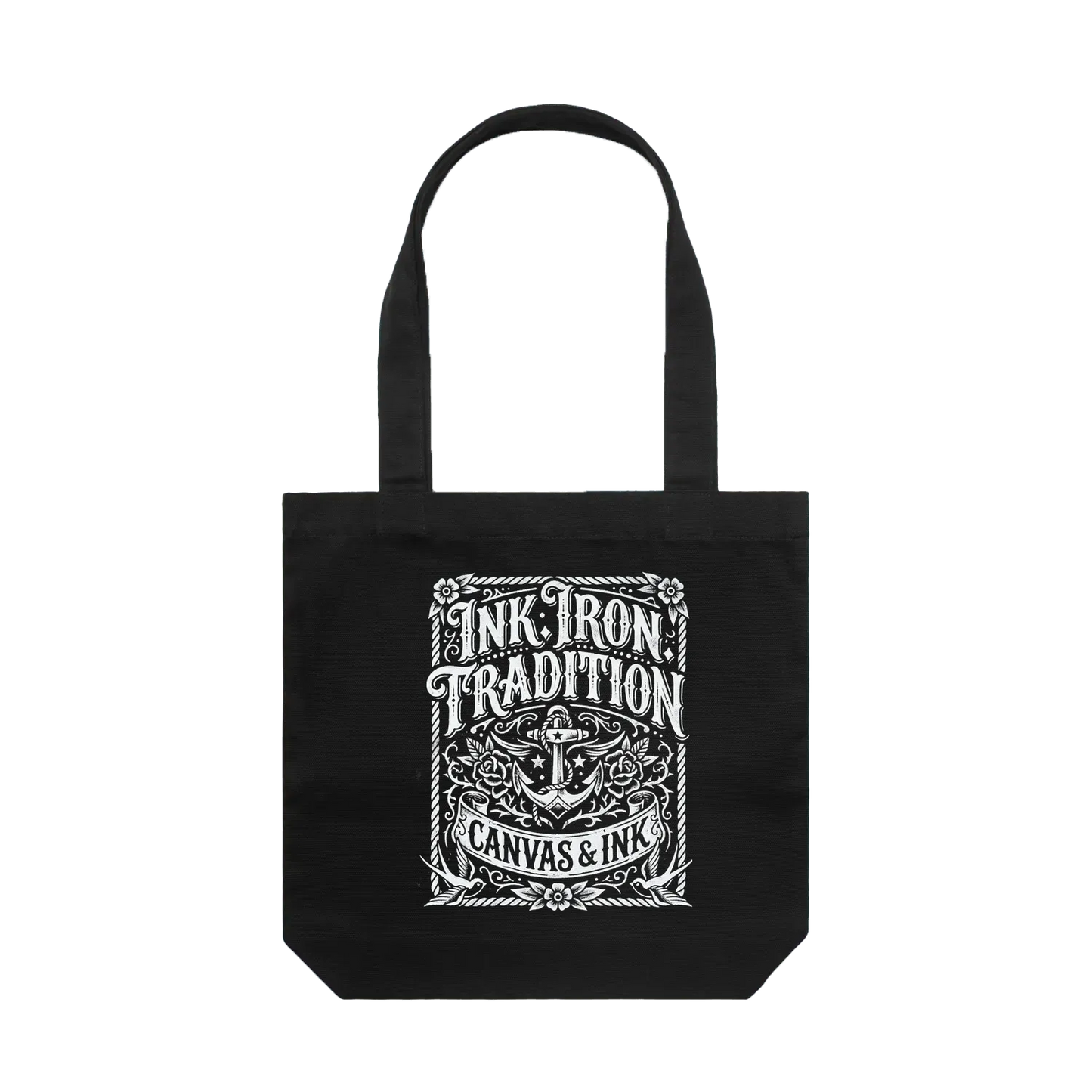 Black front flat lay