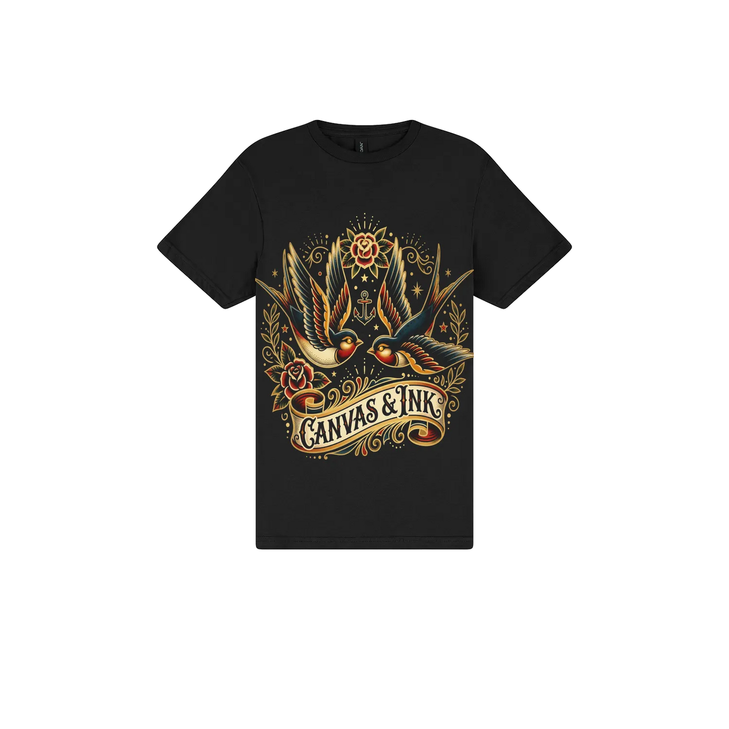 Black front flat lay