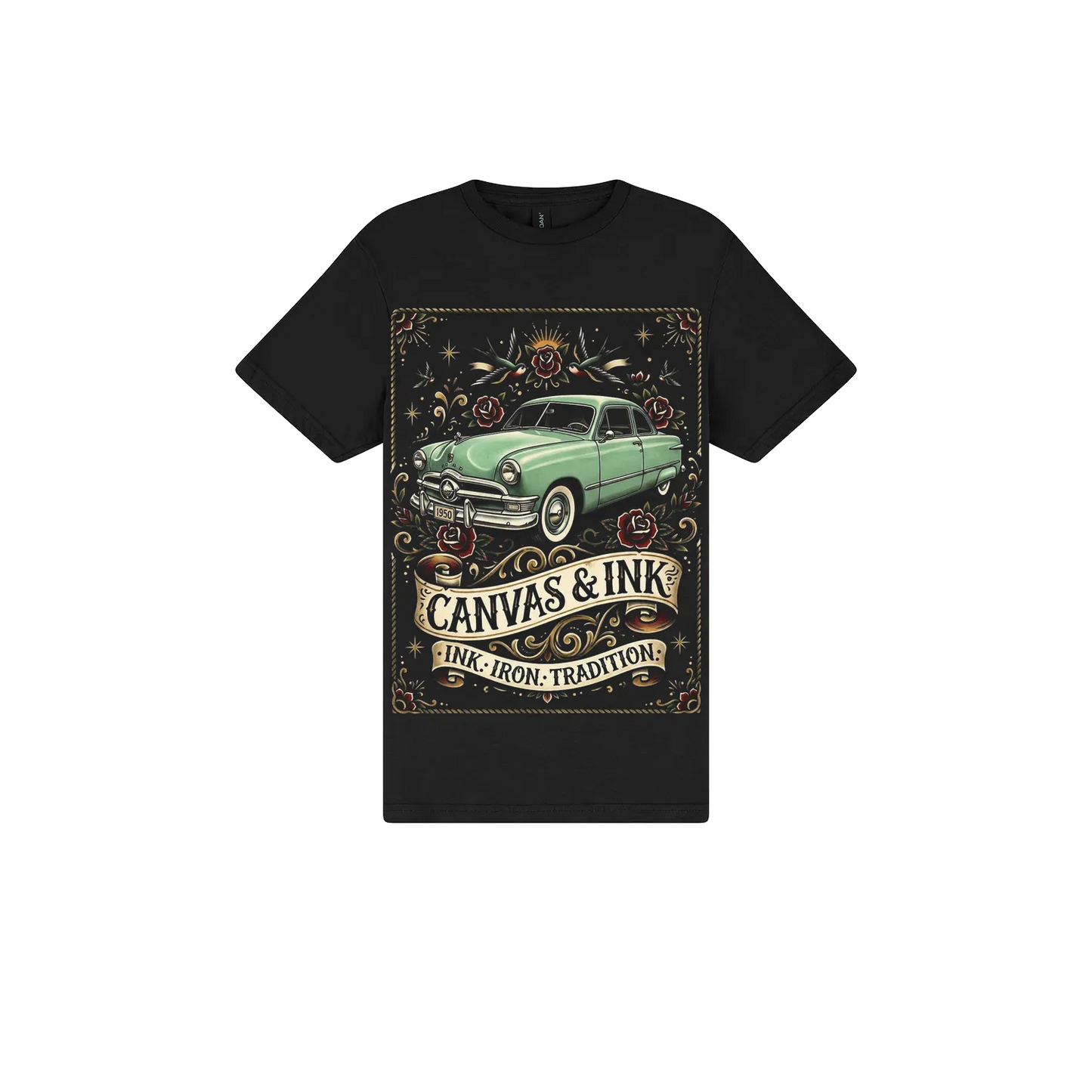 Black front flat lay