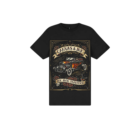 Black front flat lay