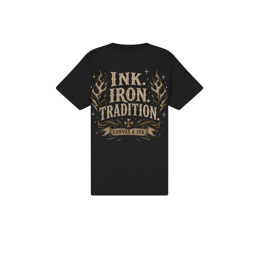 Ink. Iron. Tradition. Gold T-Shirt