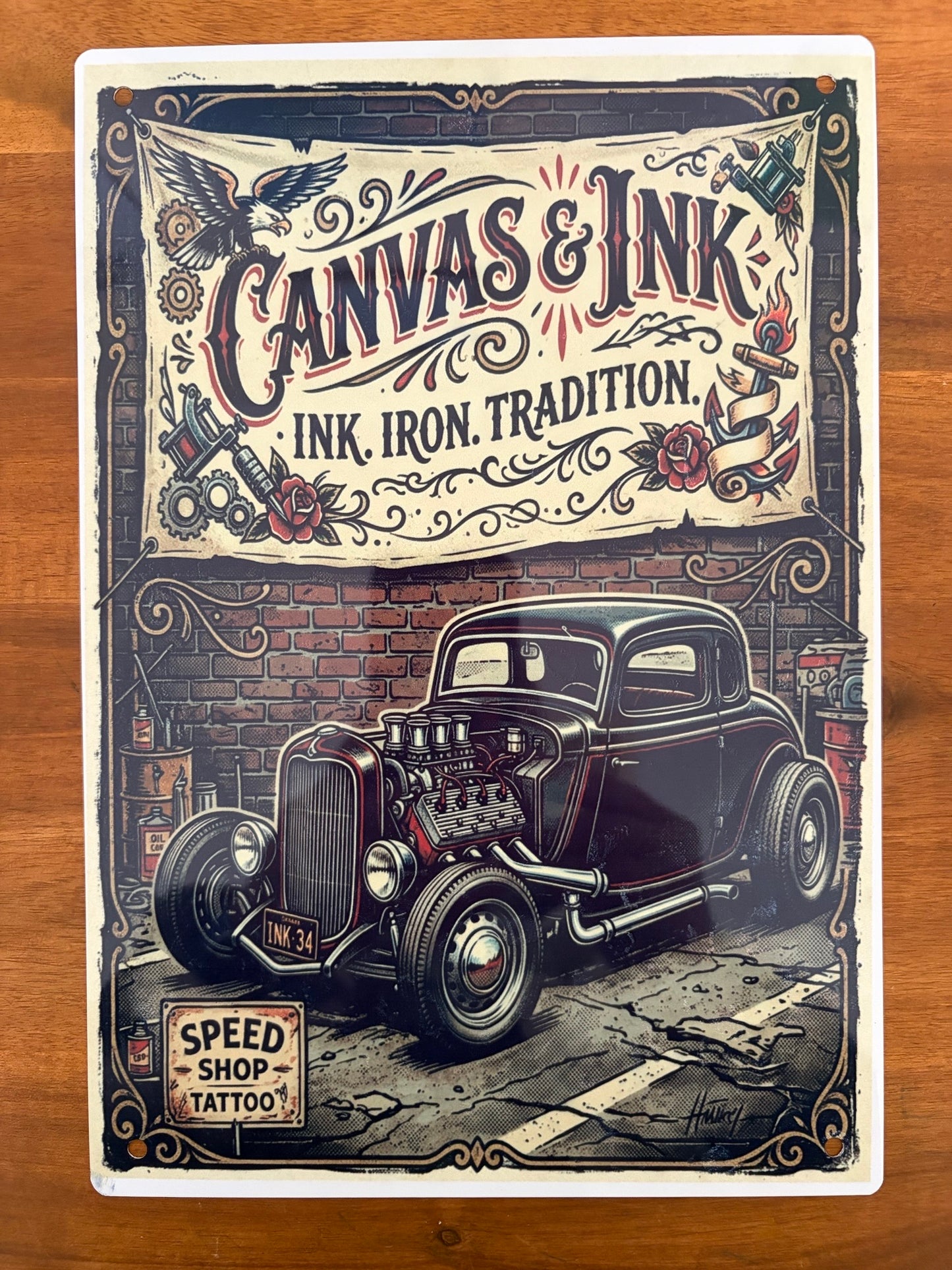 Hot Rod Metal Sign