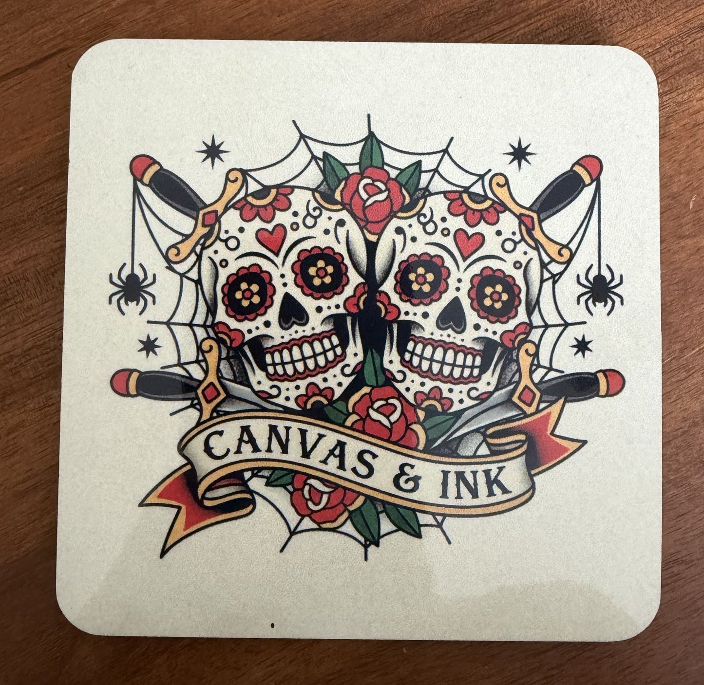 Cork Back Coaster - Sugar Skulls