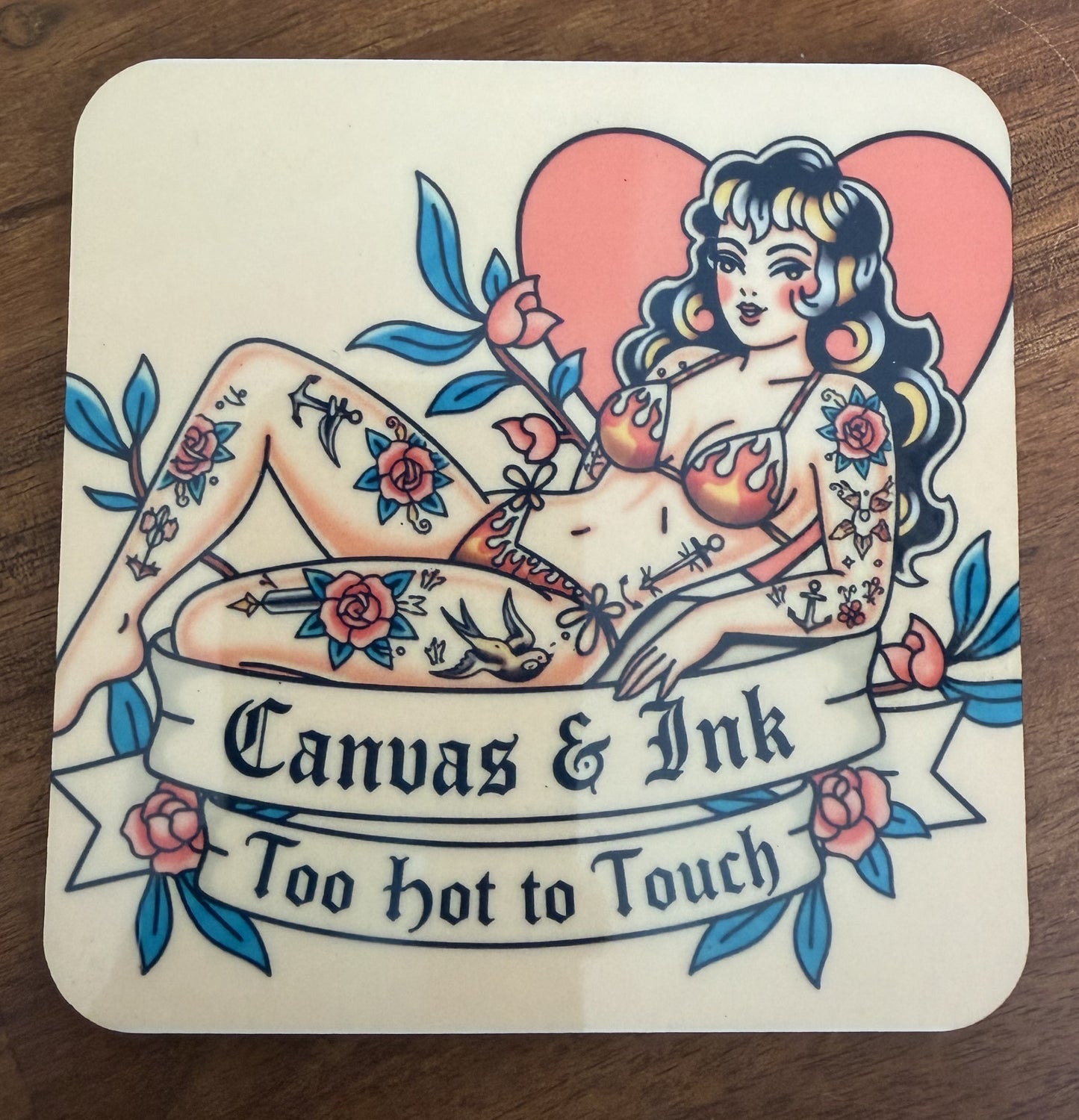 Cork Back Coaster - Too Hot To Touch