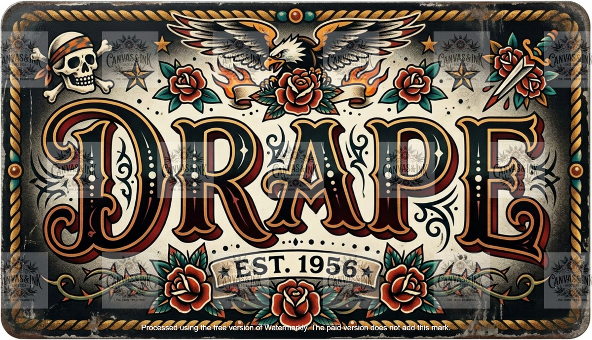 Drape Licence Plate
