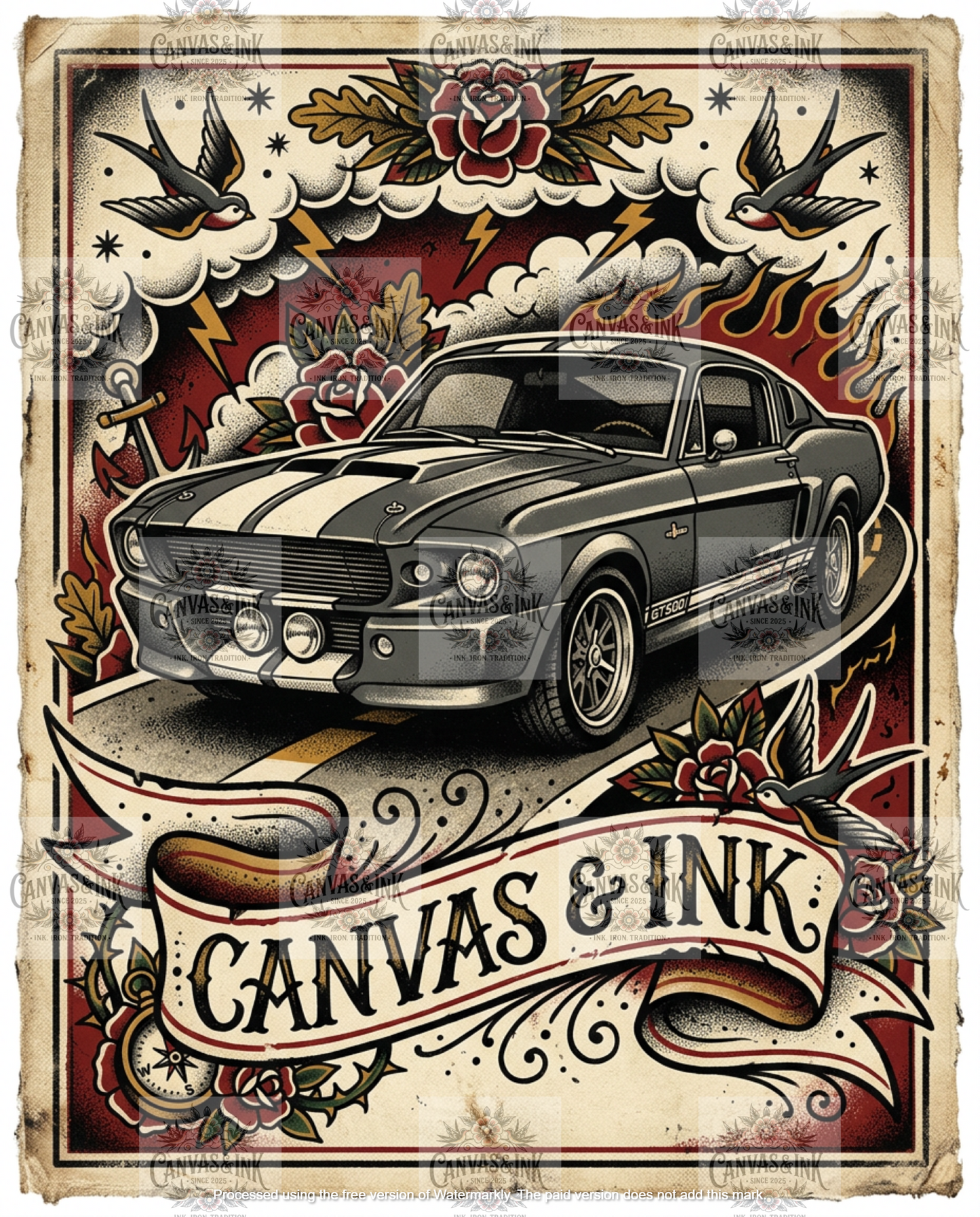 67 GT500 Mustang A4 Metal Sign