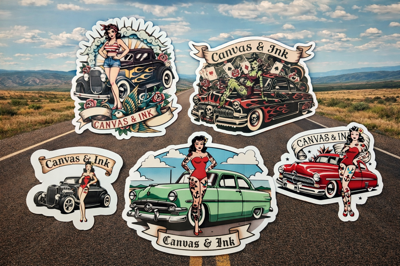 Hot rods, Classics and Kustom 5 Sticker Pack