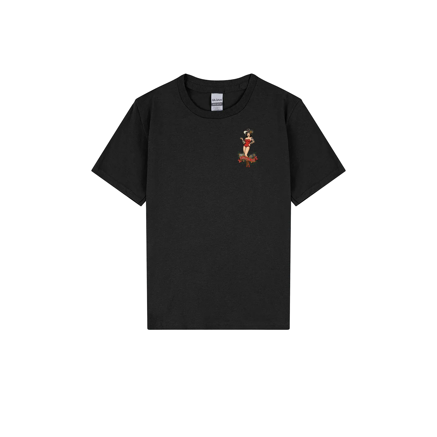 Black front flat lay