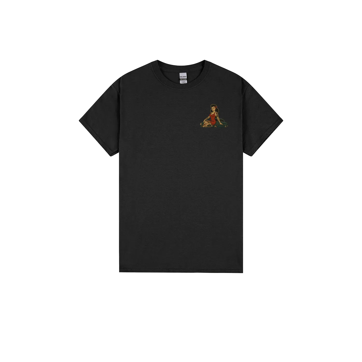 Black front flat lay