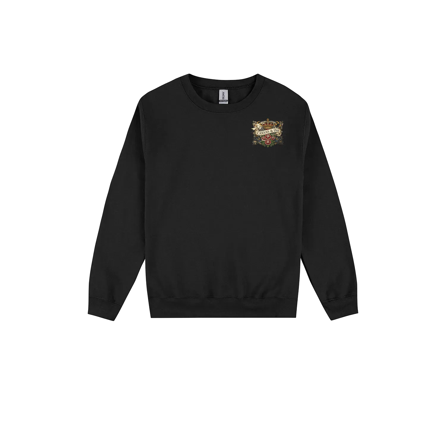 Black front flat lay