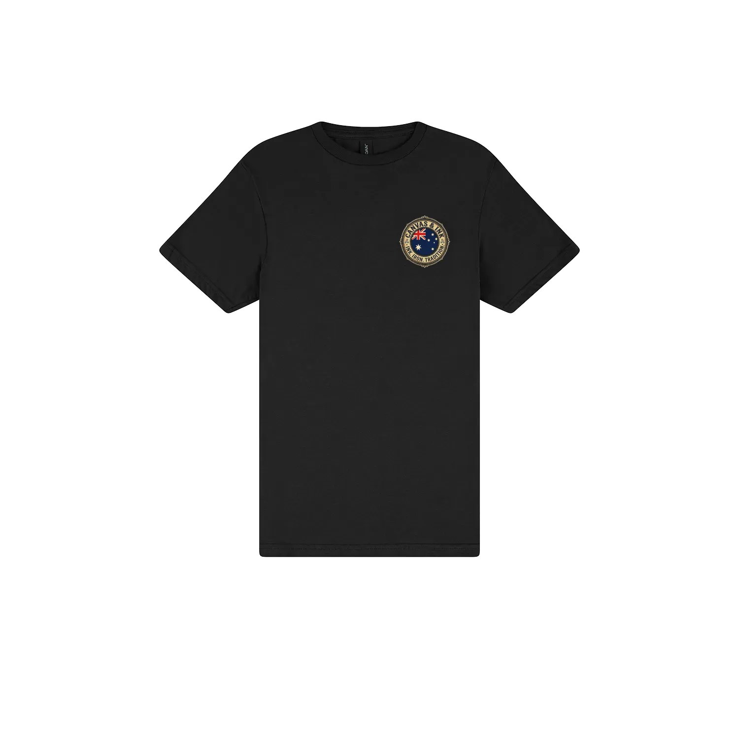 Black front flat lay