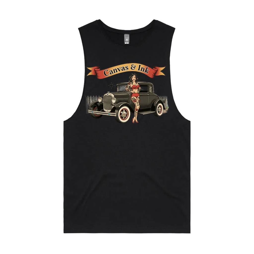 Black front flat lay