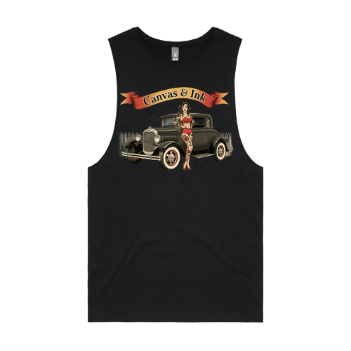 Black front flat lay