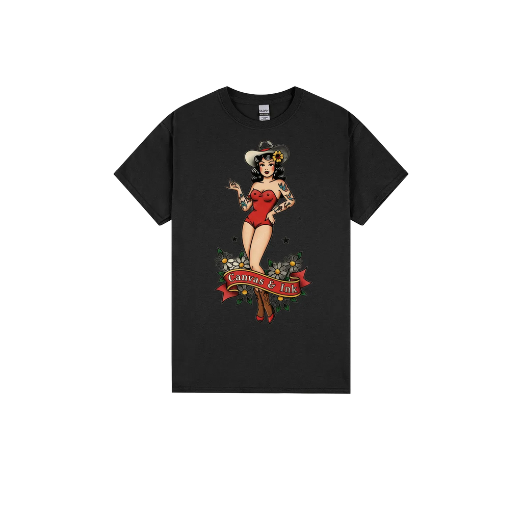 Black front flat lay