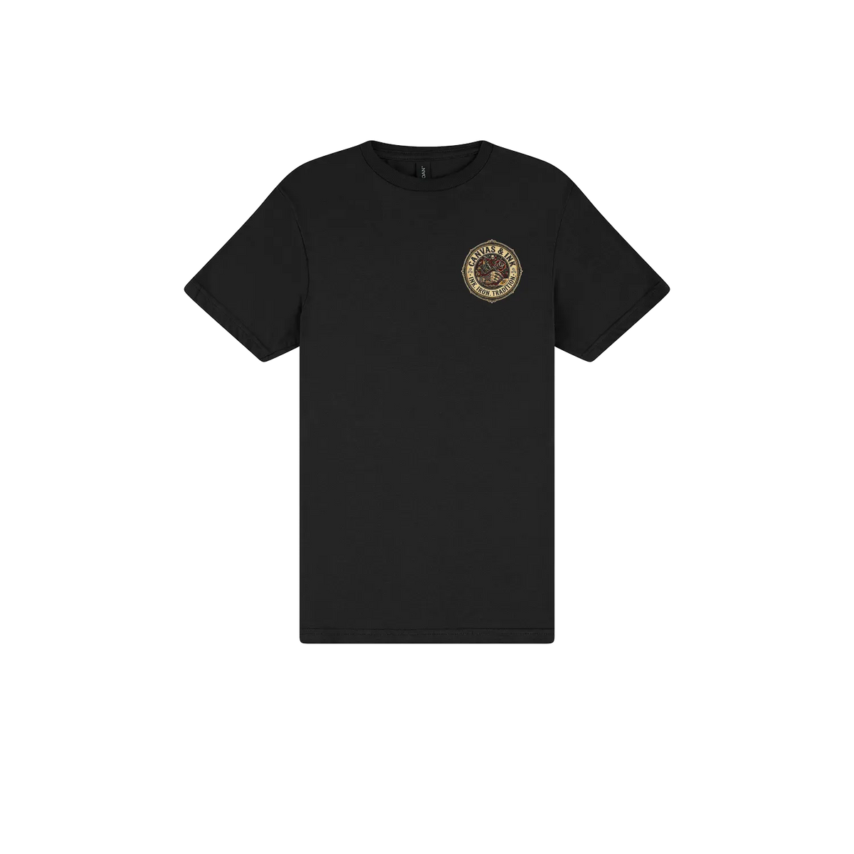 Black front flat lay