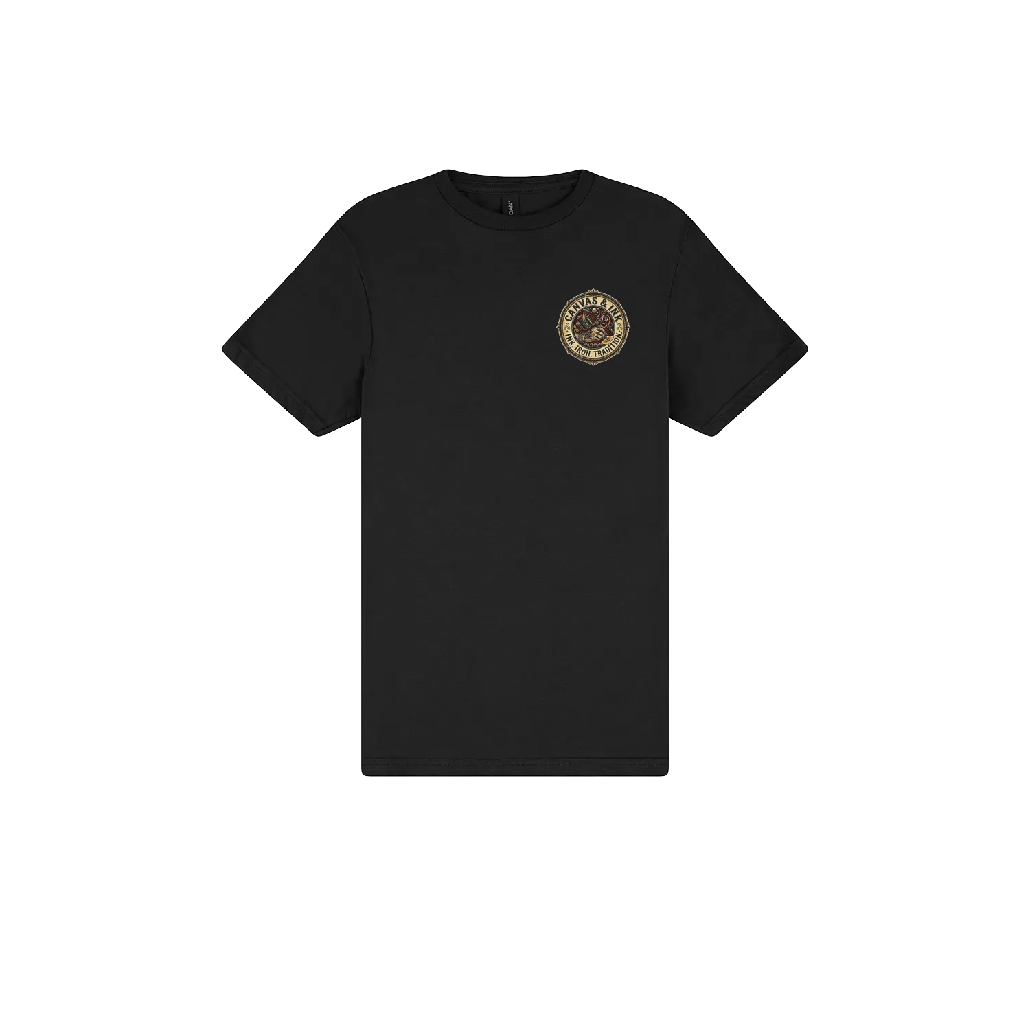 Black front flat lay