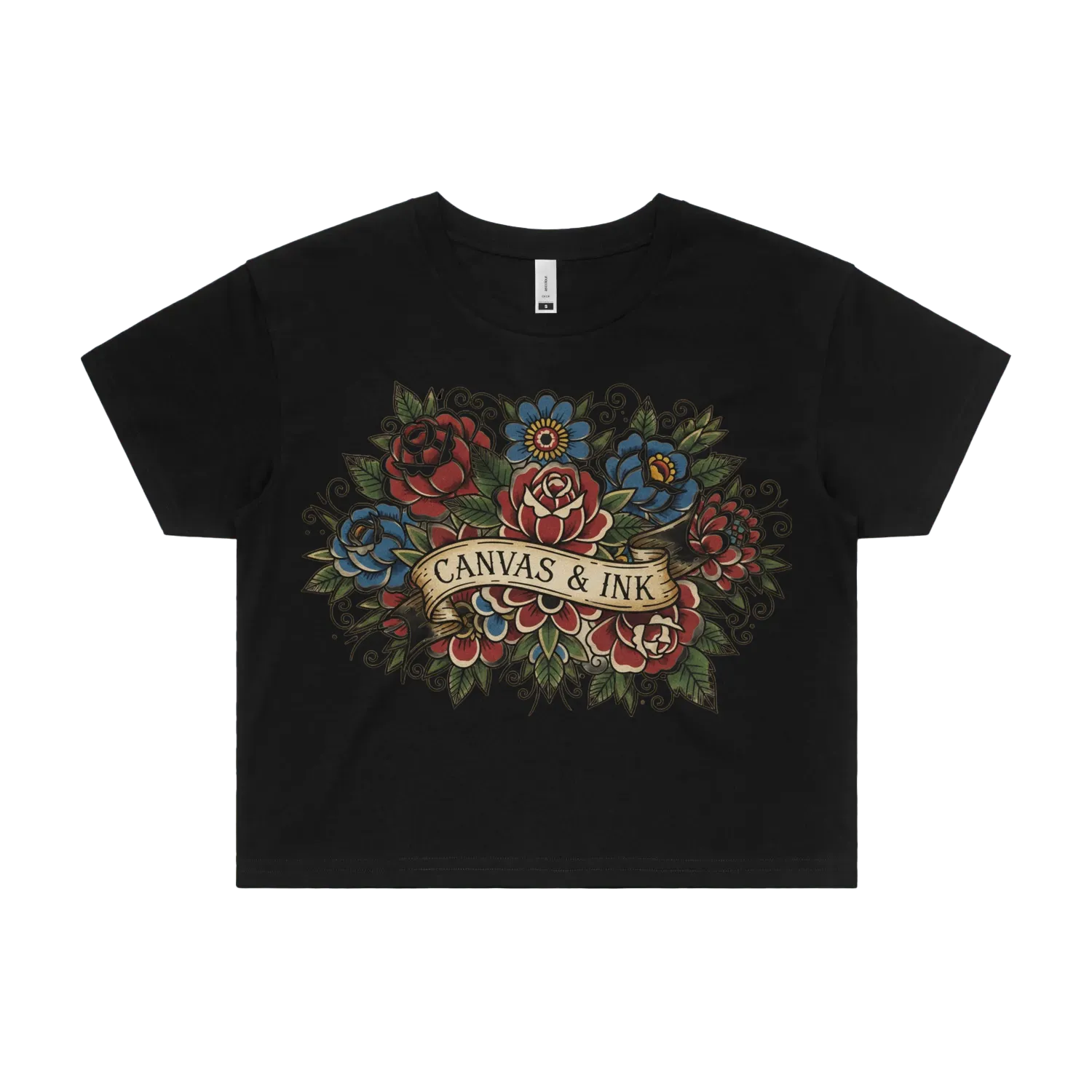 Black front flat lay