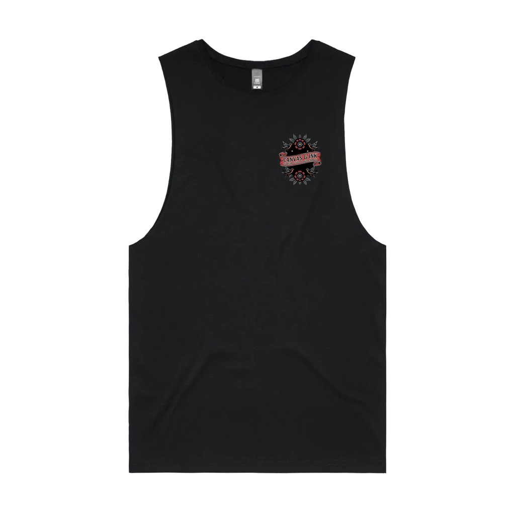 Black front flat lay