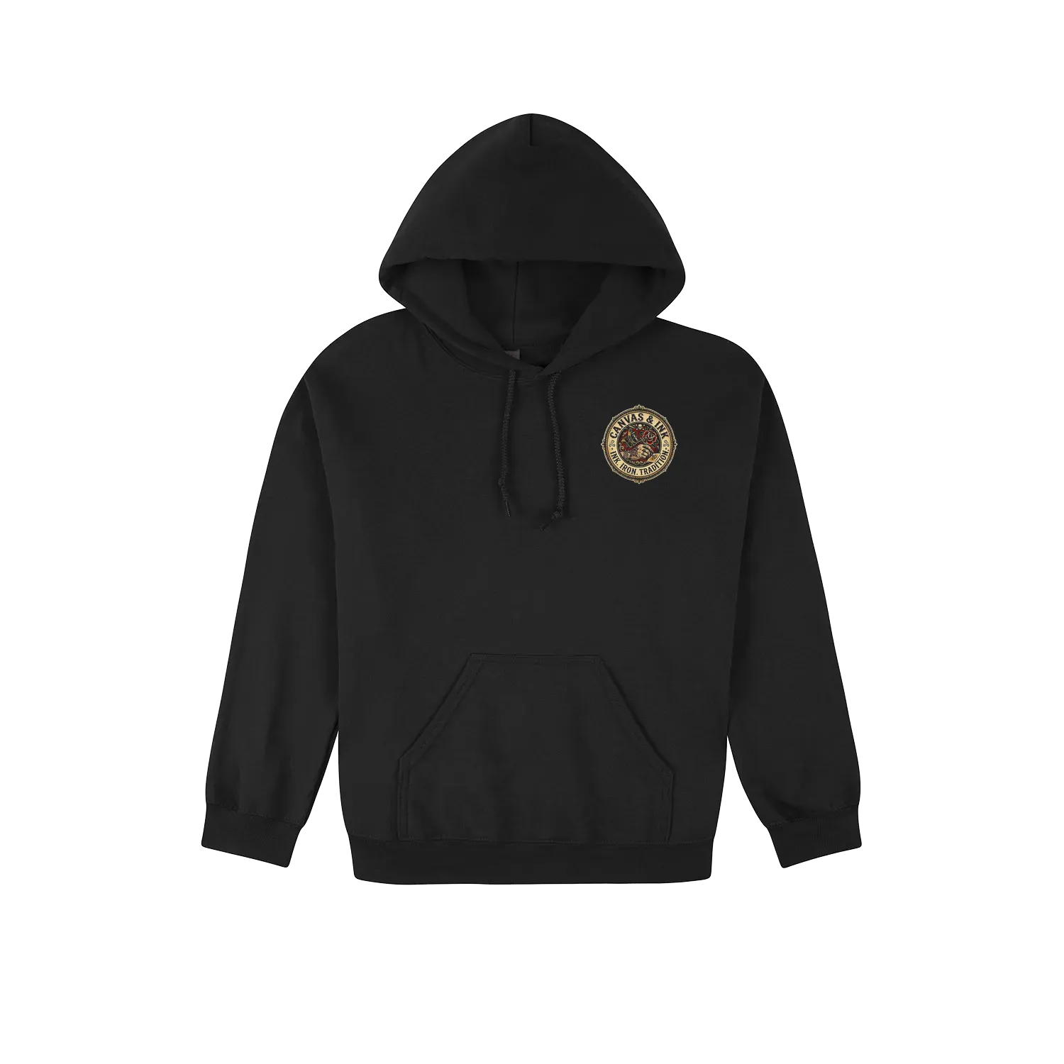 Black front flat lay
