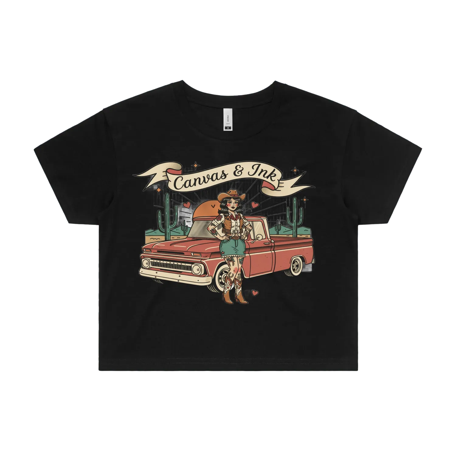 Black front flat lay