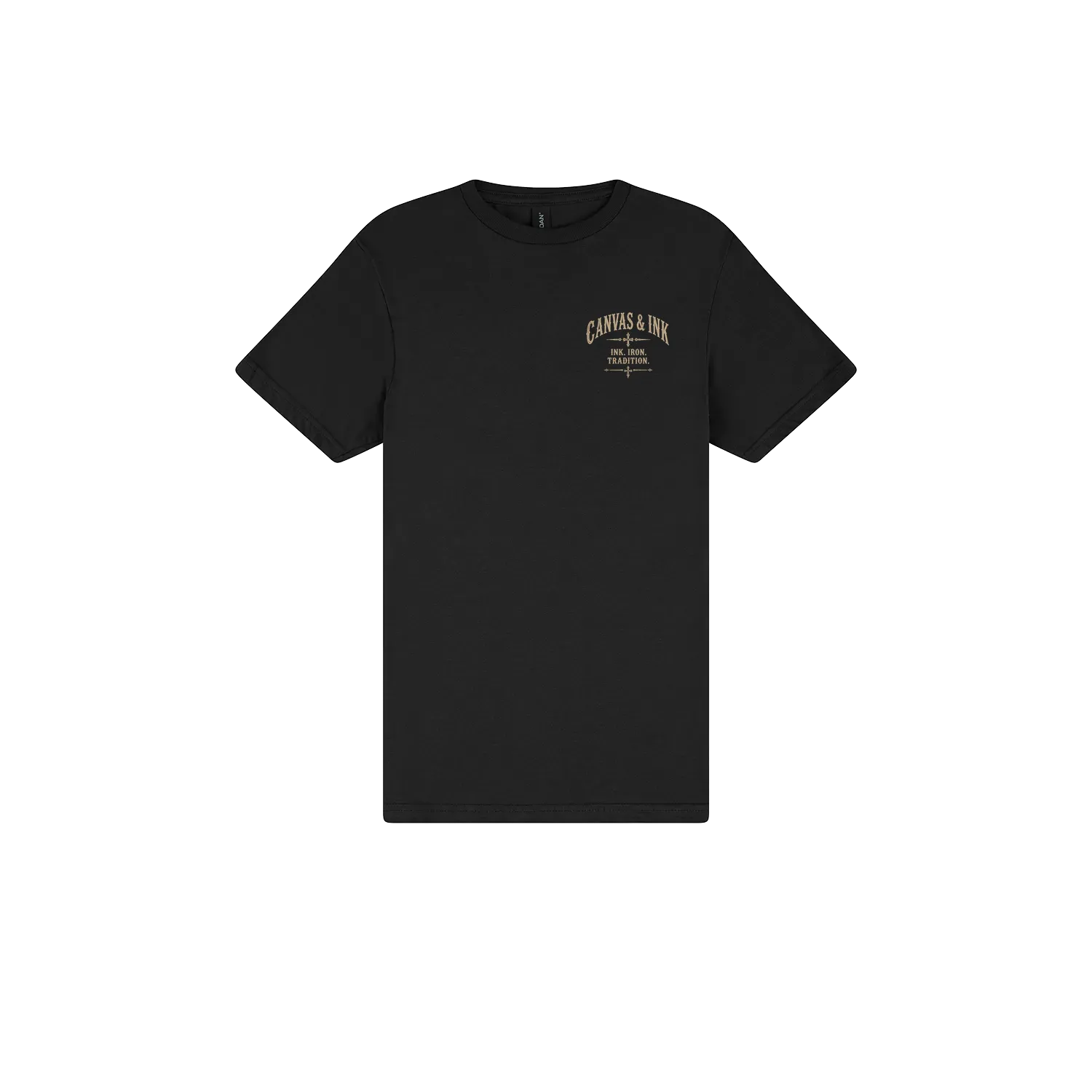 Black front flat lay