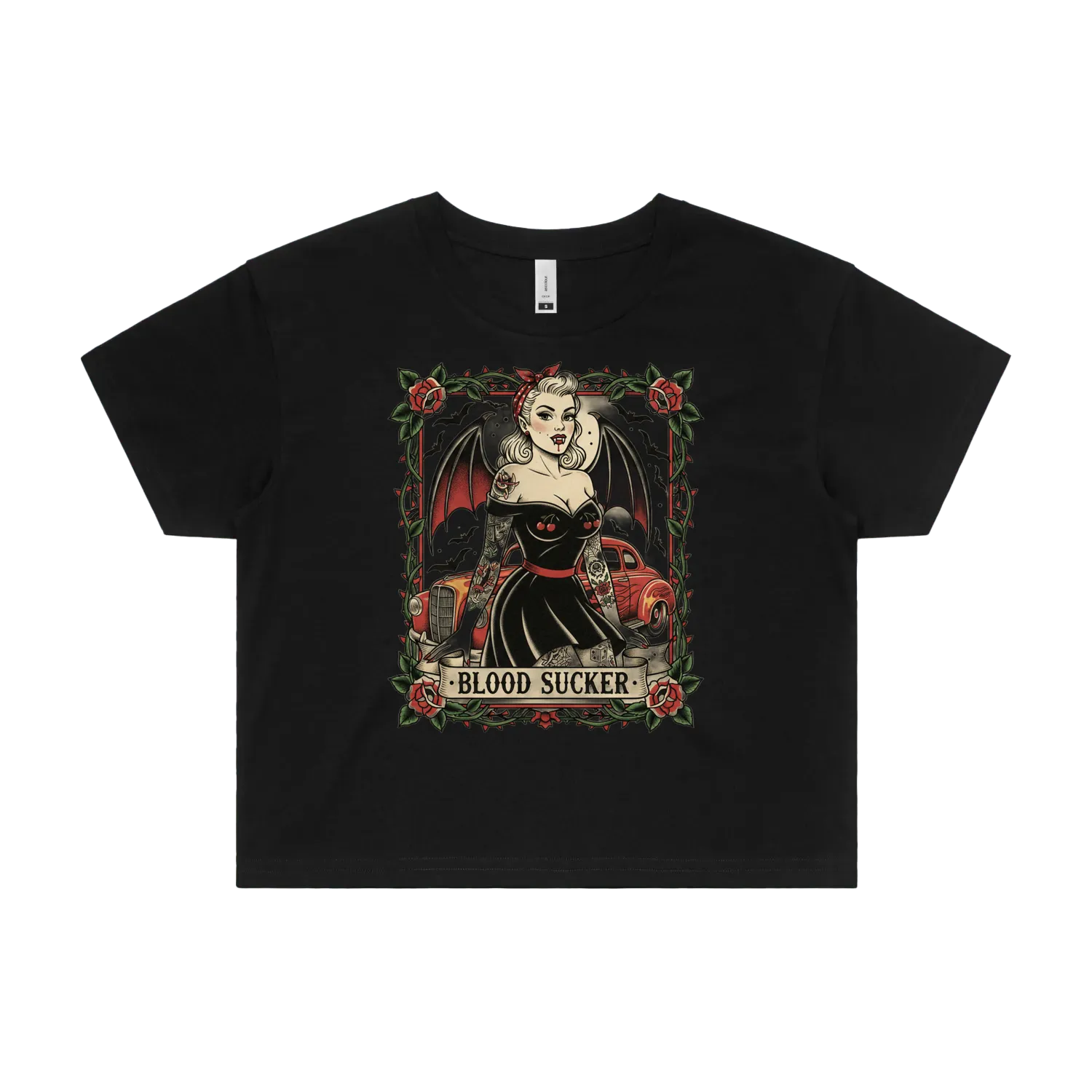 Black front flat lay