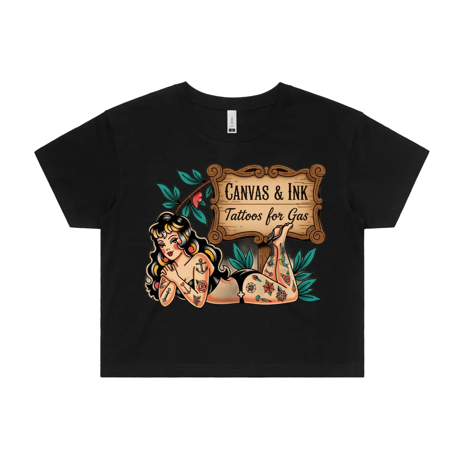 Black front flat lay