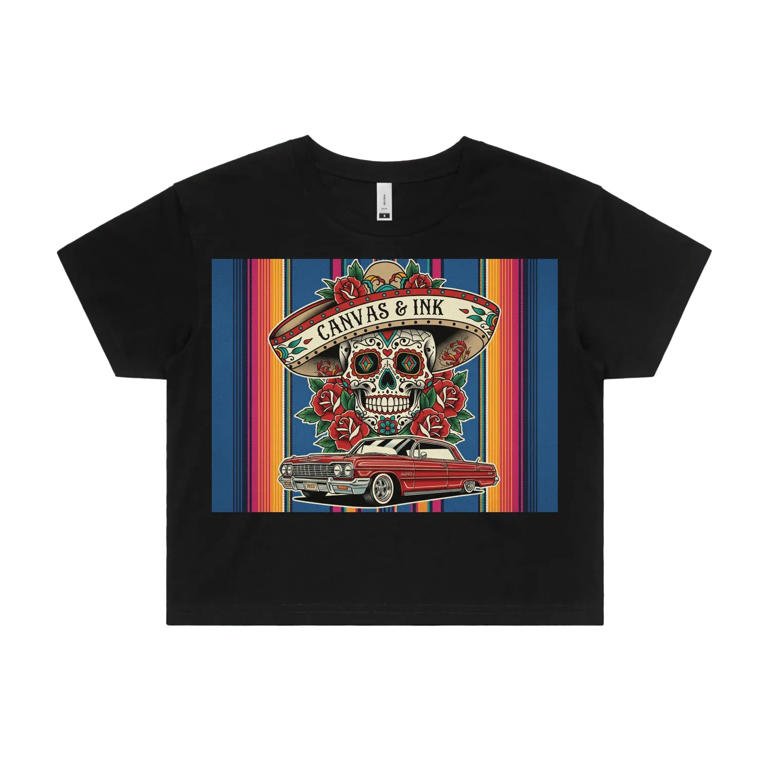 Black front flat lay