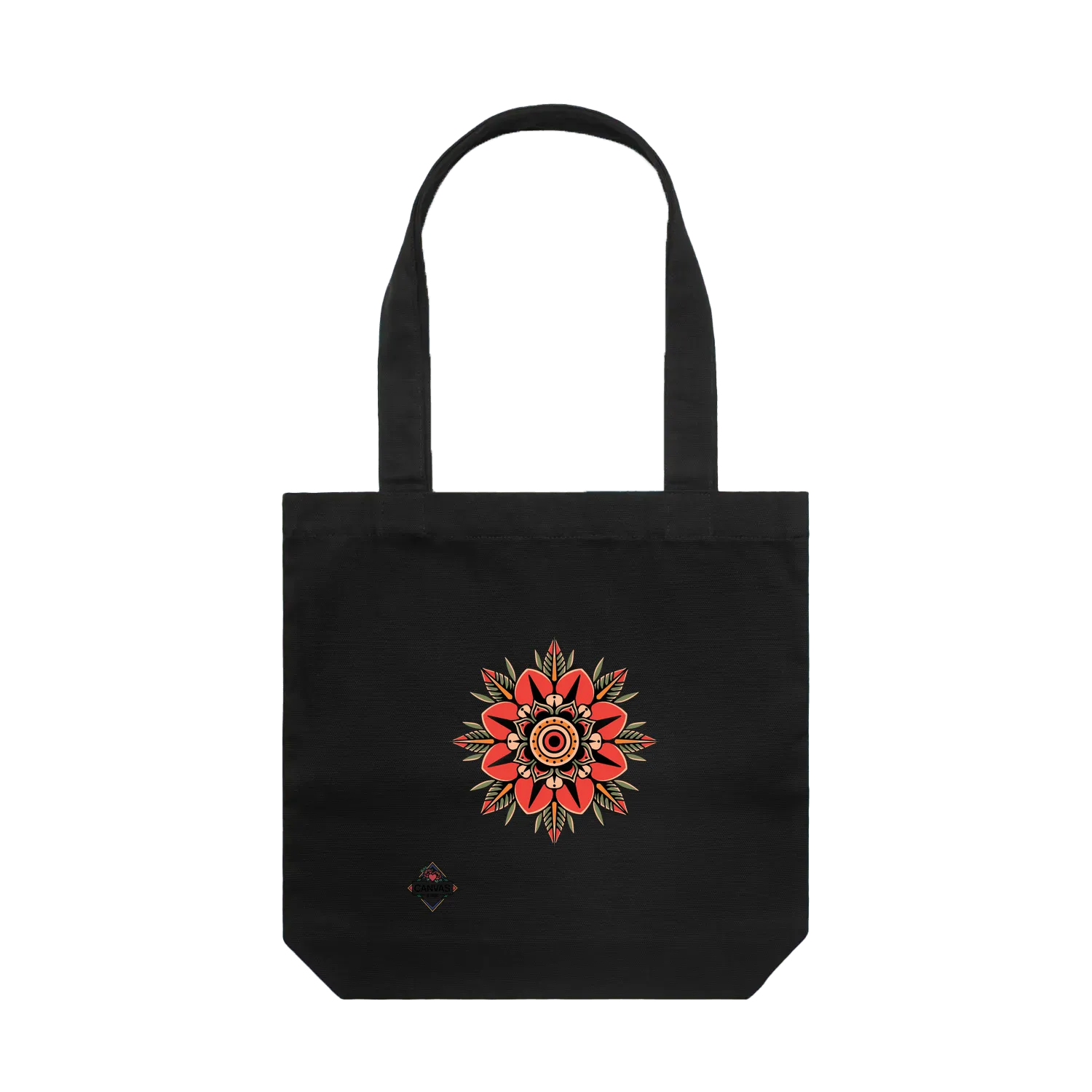 Black front flat lay