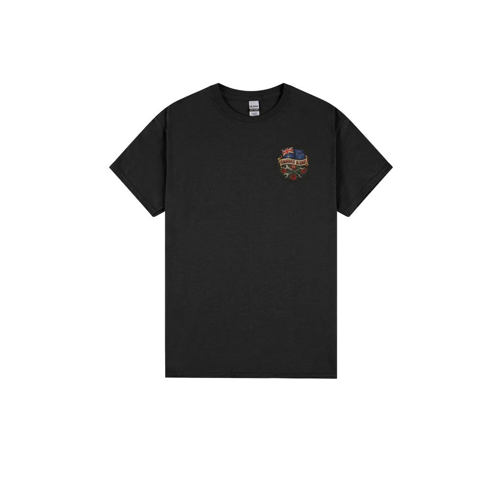 Black front flat lay