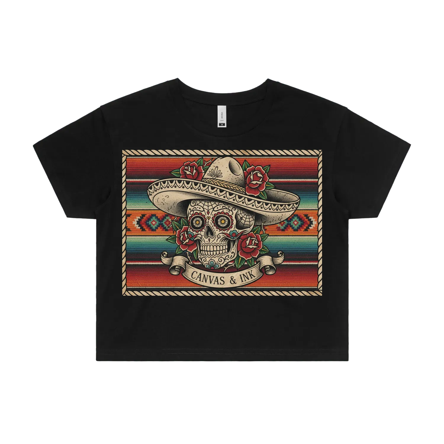 Black front flat lay