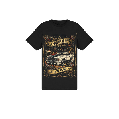 Black front flat lay