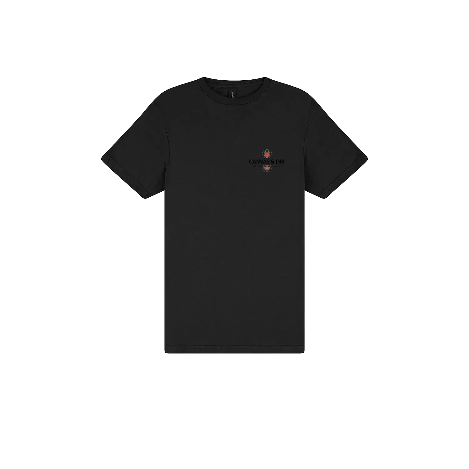 Black front flat lay