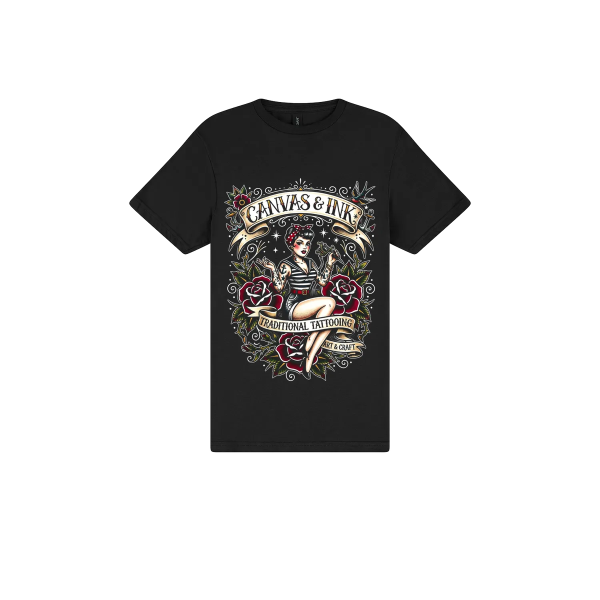 Black front flat lay