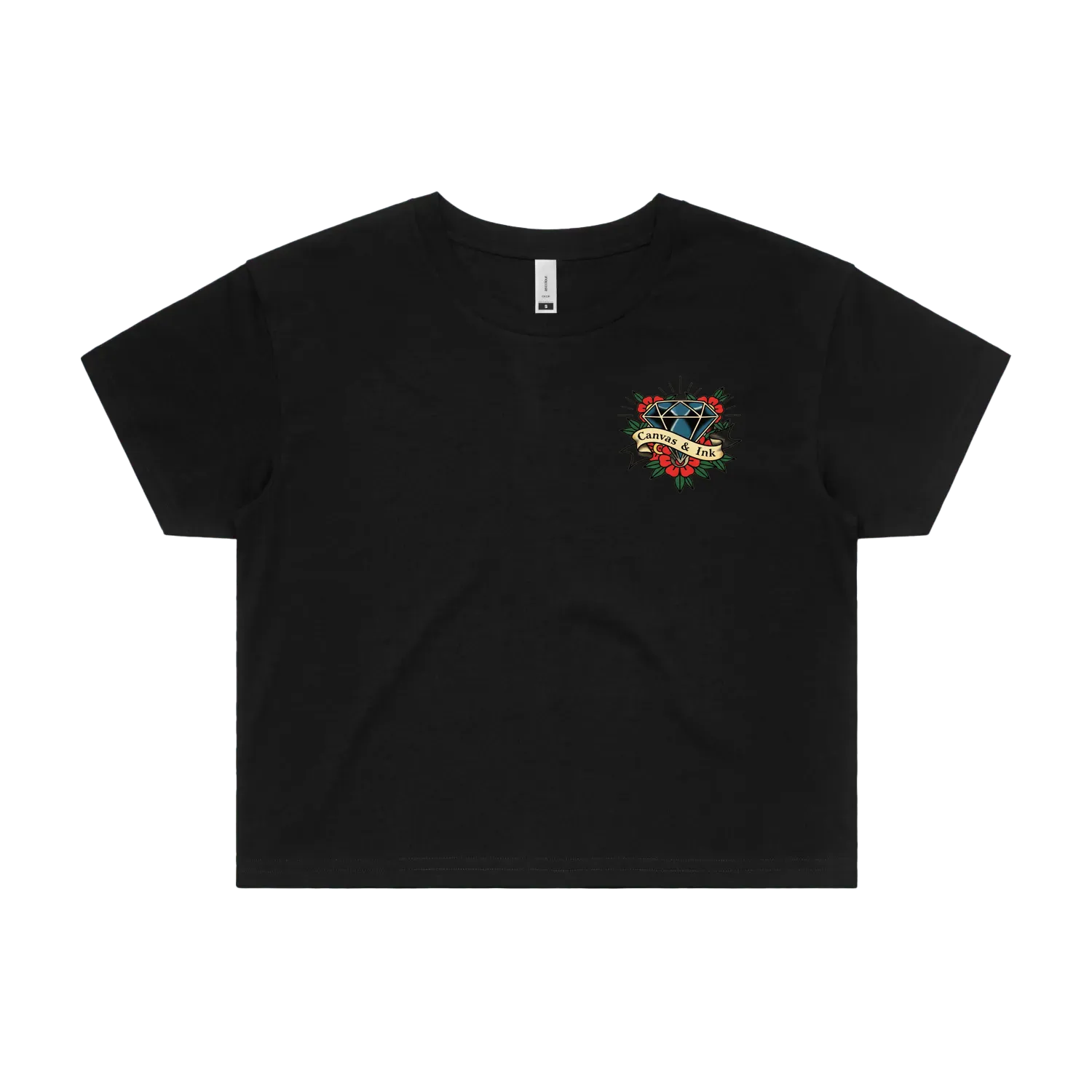 Black front flat lay