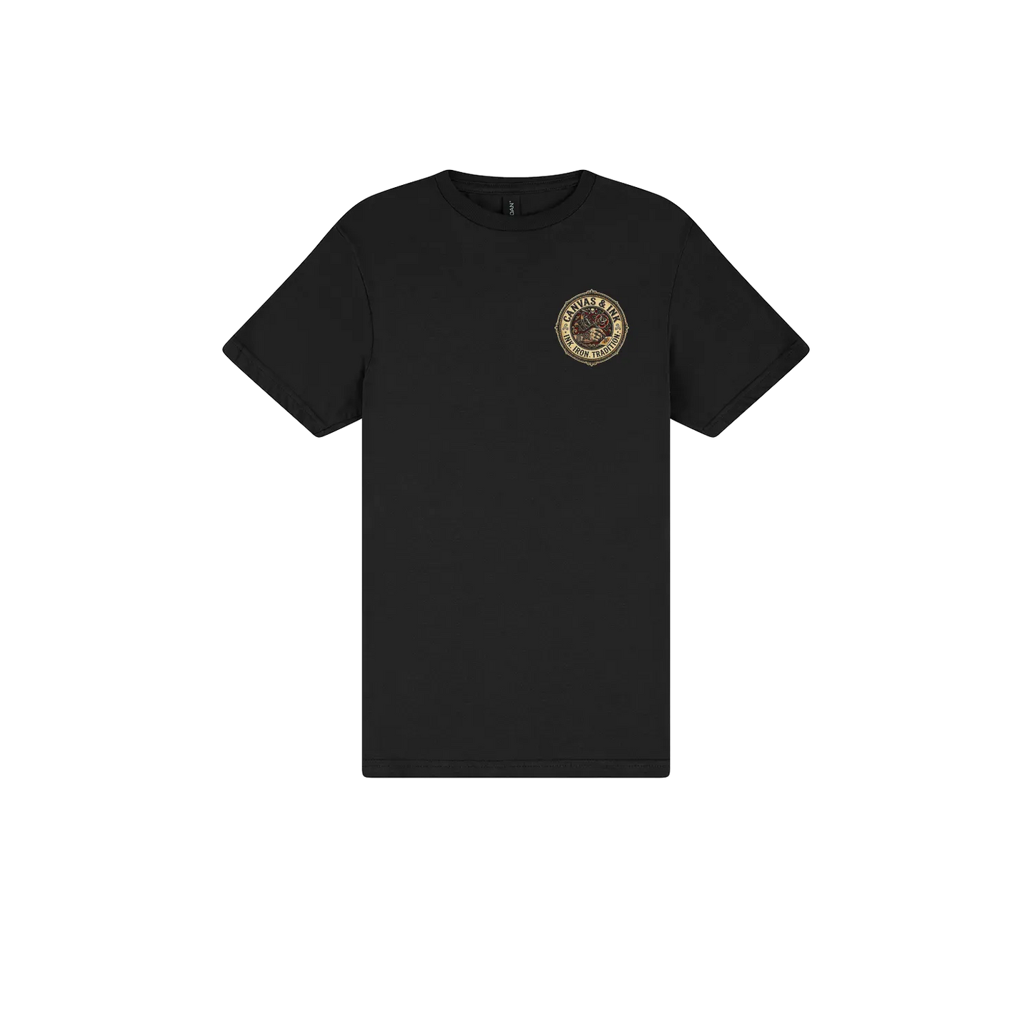 Black front flat lay