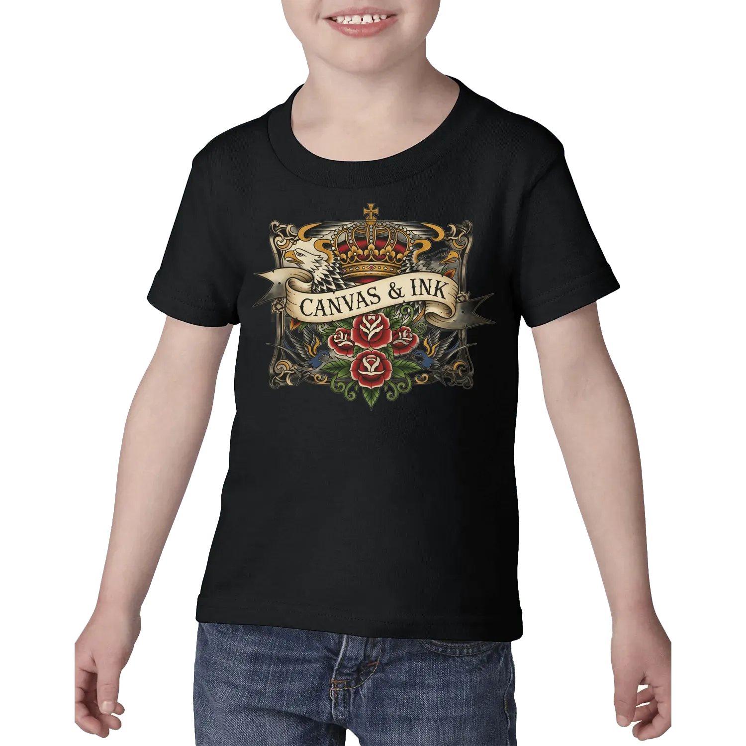 Black front flat lay