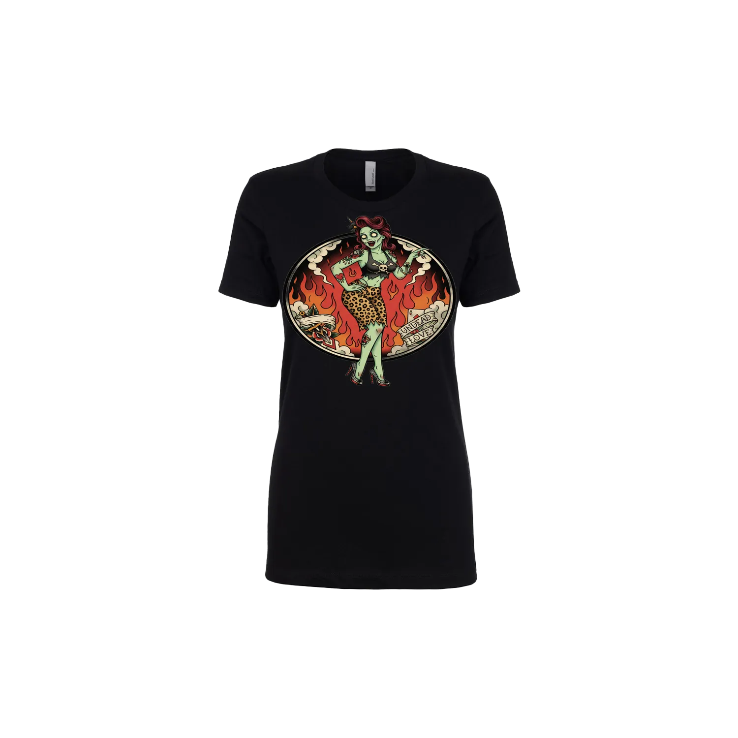 Black front flat lay