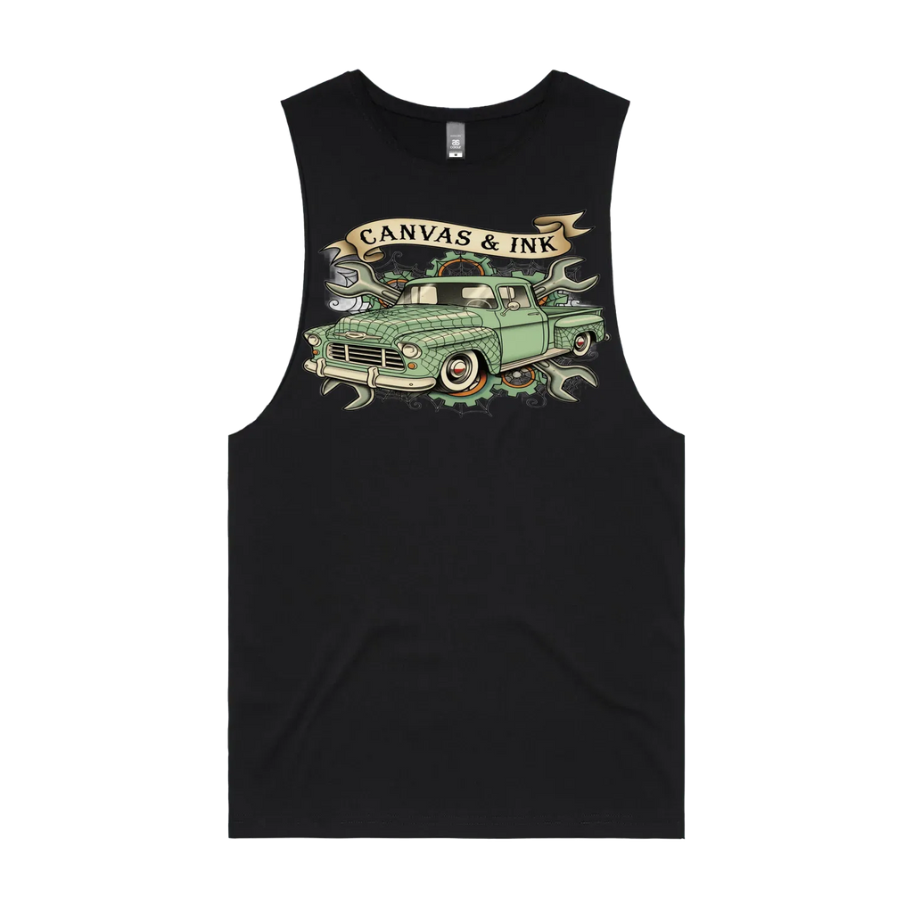 Black front flat lay