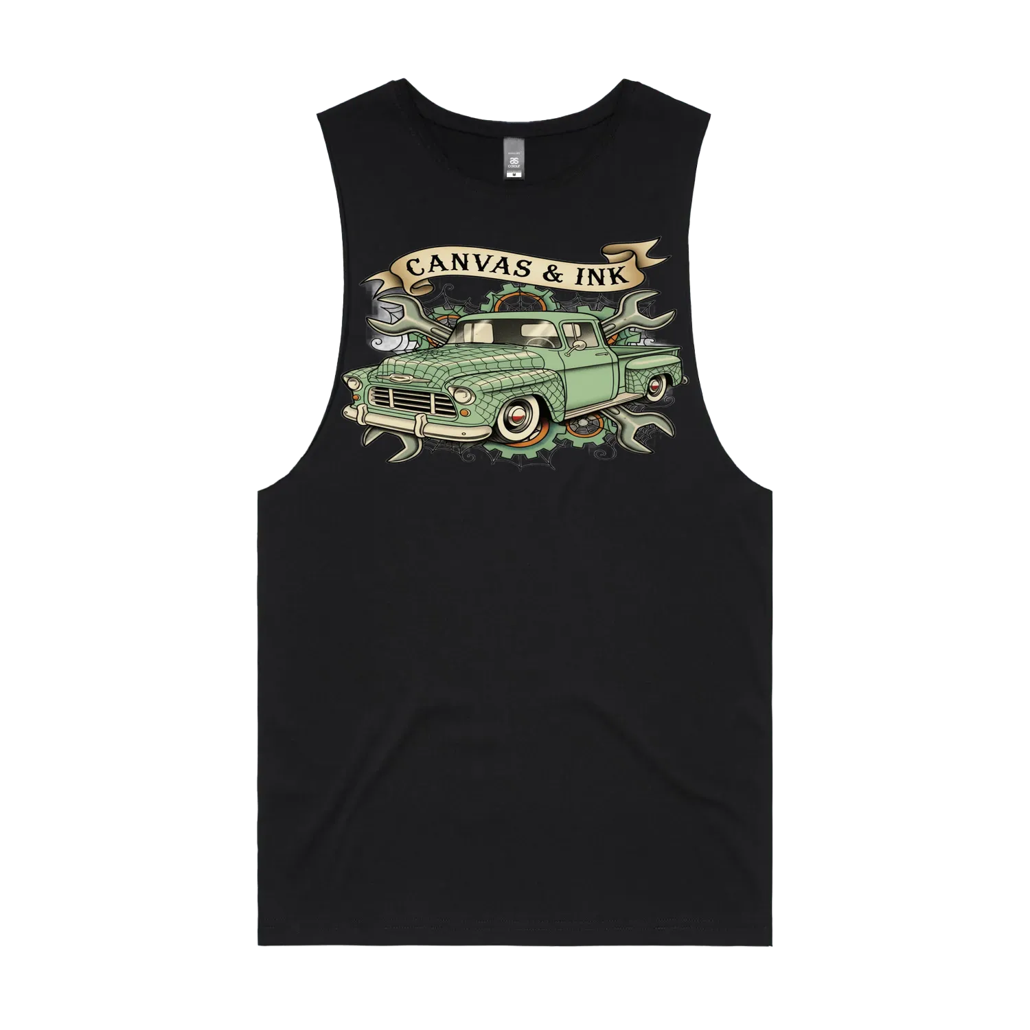 Black front flat lay