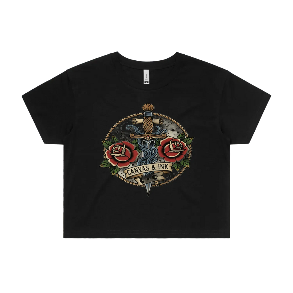 Black front flat lay