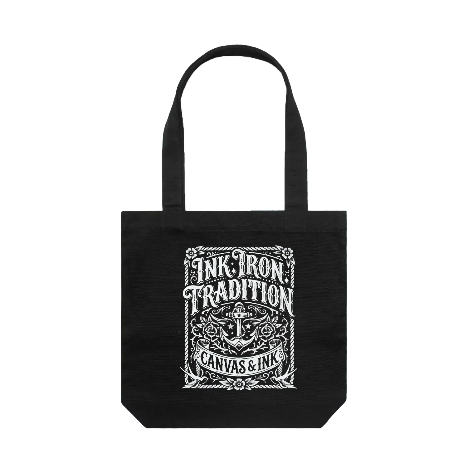 Black front flat lay