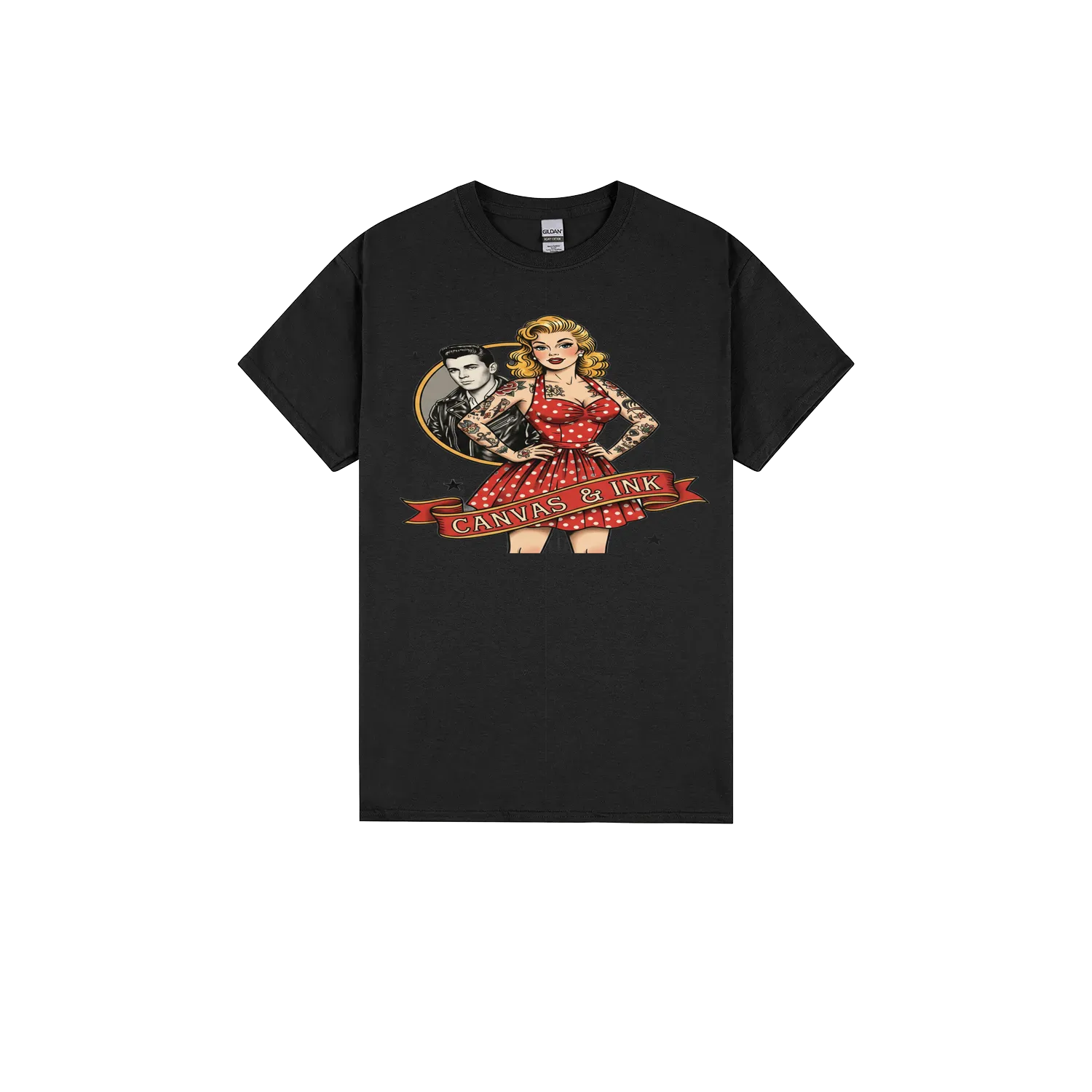 Black front flat lay