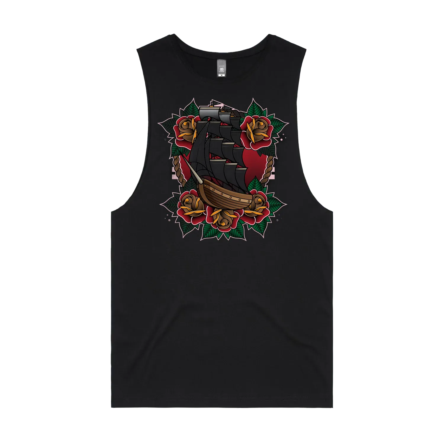 Black front flat lay