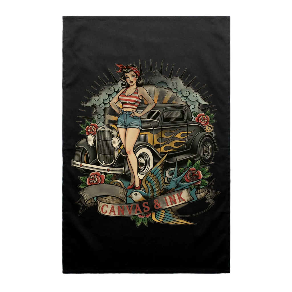 Black front flat lay