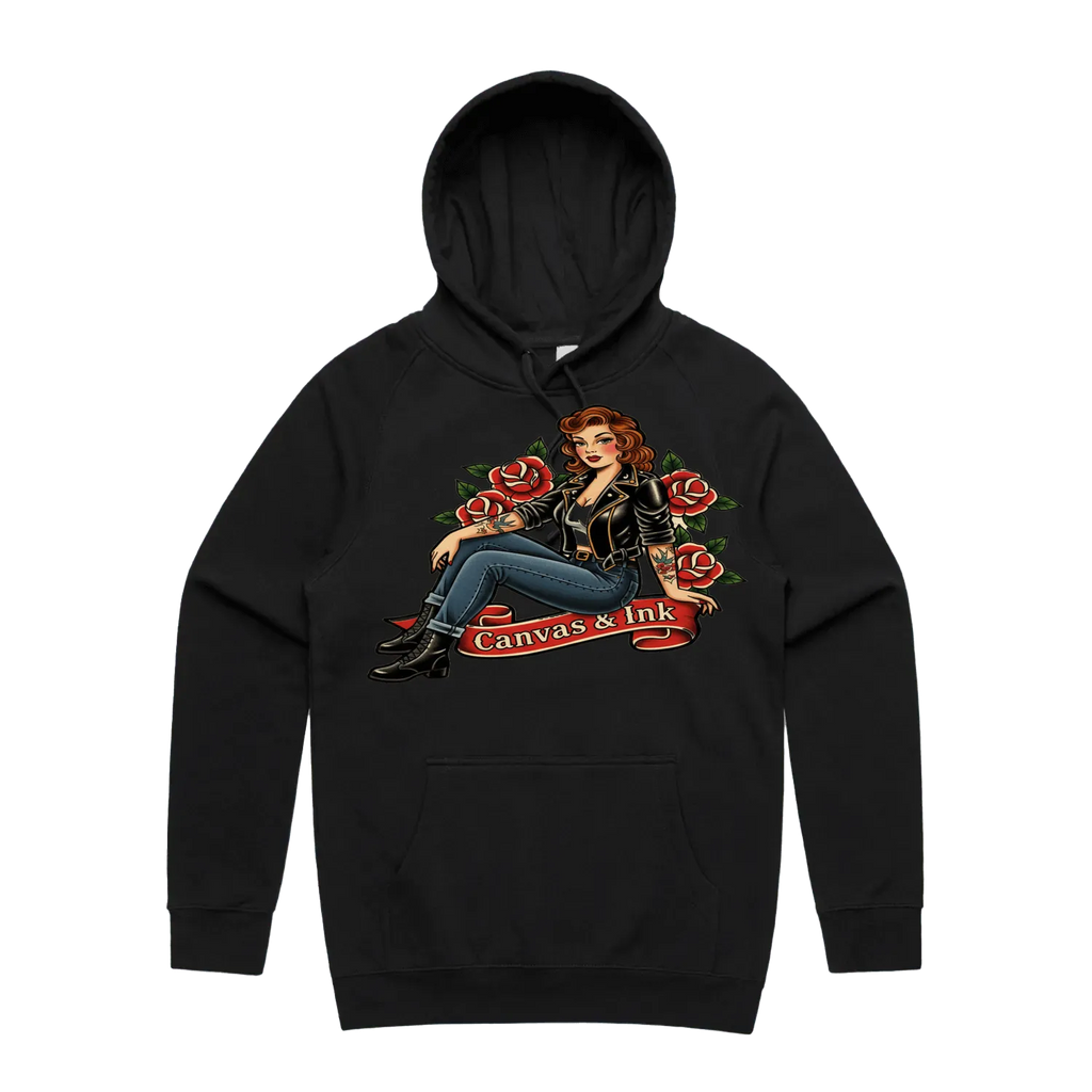 Black front flat lay